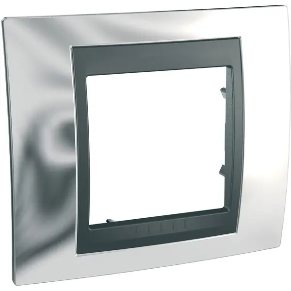 Schneider Electric - MGU66.002.210 - Unica Top 1g Frame Bright Chrome-Graphit - 1