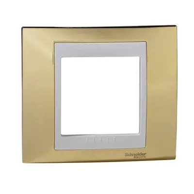 Schneider Electric - MGU66.002.804 - Unica Plus 1g Frame Gold/White - 1