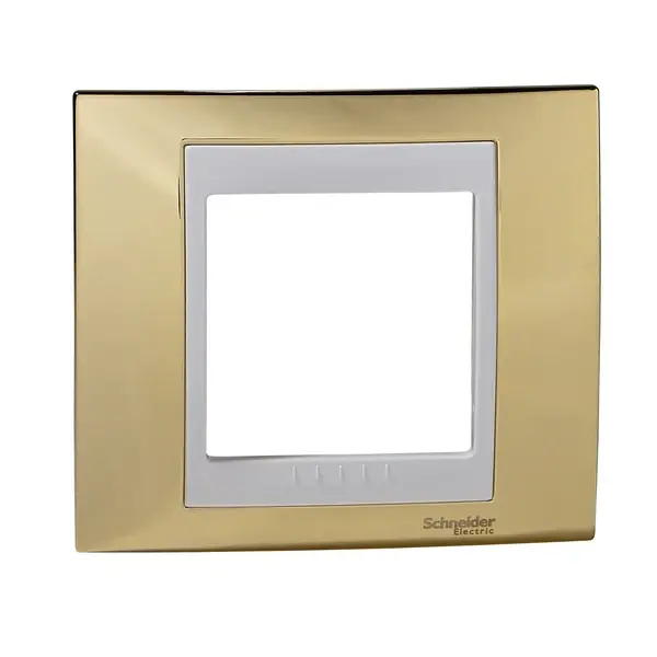 Schneider Electric - MGU66.002.804 - Unica Plus 1g Frame Gold/White - 1