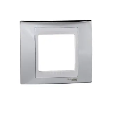 Schneider Electric - MGU66.002.810 - 1gang c. frame Bright chrome/Wh - 1
