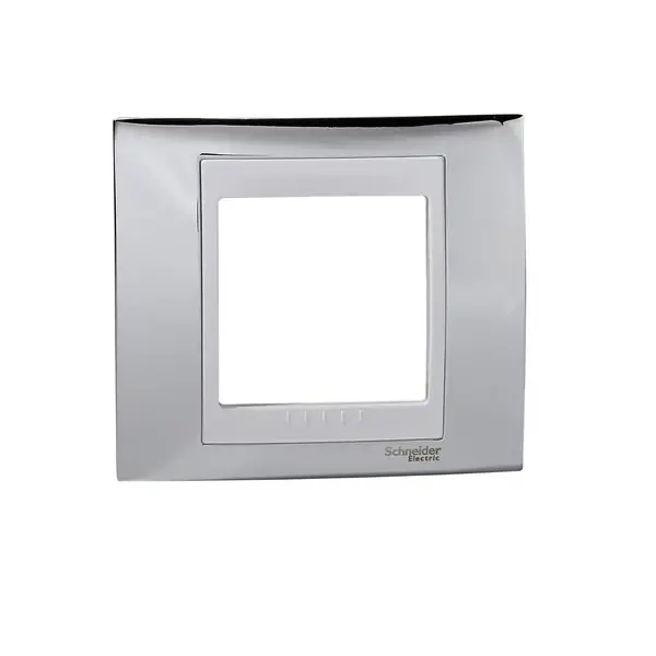 Schneider Electric - MGU66.002.810 - 1gang c. frame Bright chrome/Wh - 1