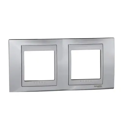 Schneider Electric - MGU66.004.010 - Unica Top 2g Frame Bright Chrome-Alum - 1