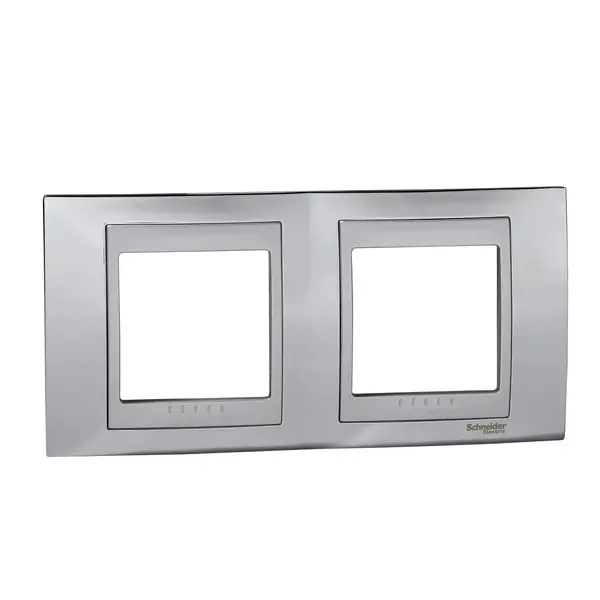 Schneider Electric - MGU66.004.010 - Unica Top 2g Frame Bright Chrome-Alum - 1