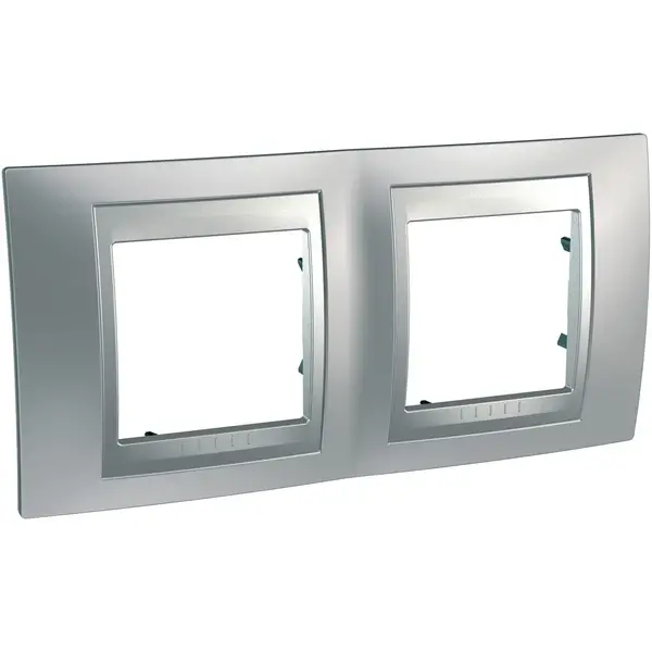 Schneider Electric - MGU66.004.038 - Unica Top 2g Frame Glossy Chrome-Alum - 1