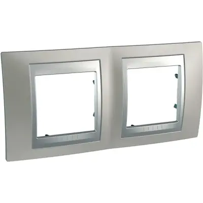 Schneider Electric - MGU66.004.039 - Unica Top 2g Frame Matt Nickel-Alum - 1