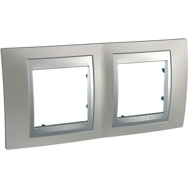 Schneider Electric - MGU66.004.039 - Unica Top 2g Frame Matt Nickel-Alum - 1
