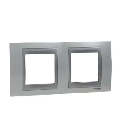 Schneider Electric - MGU66.004.092 - Unica Top 2g Frame Top White-Alum - 1