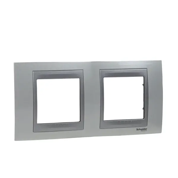 Schneider Electric - MGU66.004.092 - Unica Top 2g Frame Top White-Alum - 1