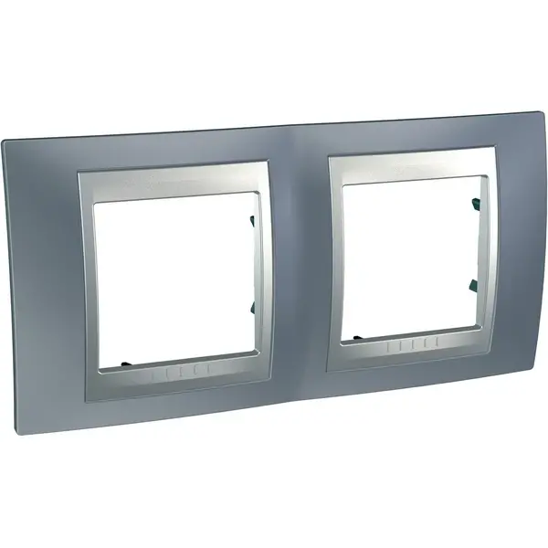 Schneider Electric - MGU66.004.097 - Unica Top 2g Frame Metal Grey-Alum - 1