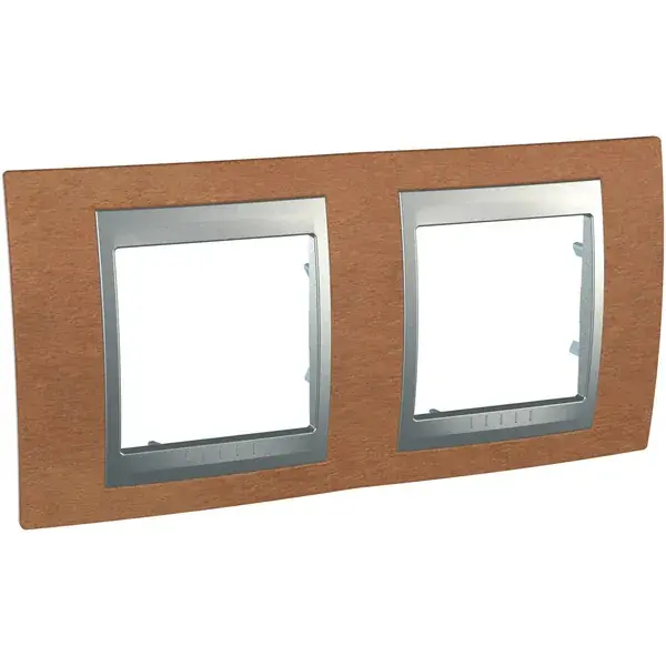 Schneider Electric - MGU66.004.0M2 - Unica Top 2g Frame Cherry Tree-Alum - 1