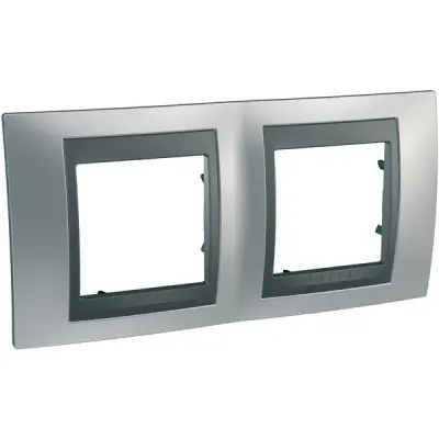 Schneider Electric - MGU66.004.238 - Unica Top 2g Frame Glossy Chrome-Graphit - 1