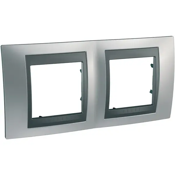 Schneider Electric - MGU66.004.238 - Unica Top 2g Frame Glossy Chrome-Graphit - 1