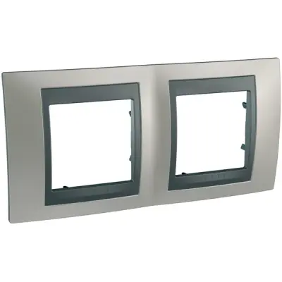 Schneider Electric - MGU66.004.239 - Unica Top 2g Frame Matt Nickel-Graphite - 1