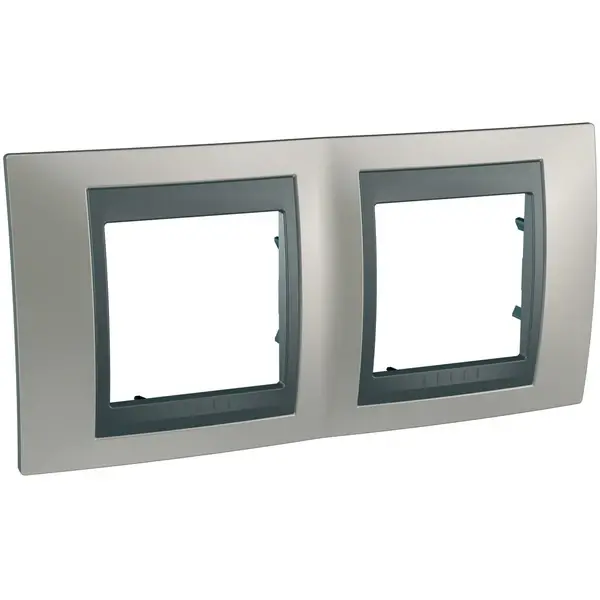 Schneider Electric - MGU66.004.239 - Unica Top 2g Frame Matt Nickel-Graphite - 1