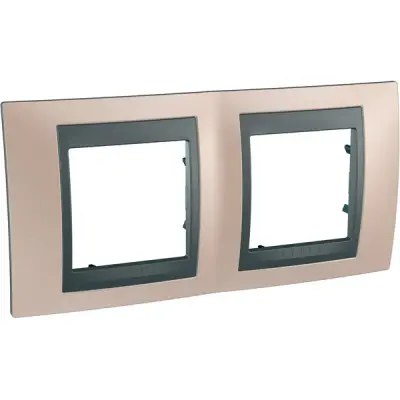 Schneider Electric - MGU66.004.296 - Unica Top 2g Frame Onyx Copper-Graphite - 1
