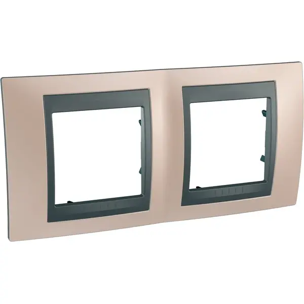 Schneider Electric - MGU66.004.296 - Unica Top 2g Frame Onyx Copper-Graphite - 1