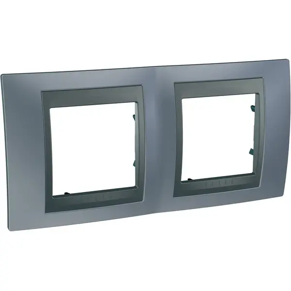 Schneider Electric - MGU66.004.297 - Unica Top 2g Frame Metal Grey-Graphite - 1