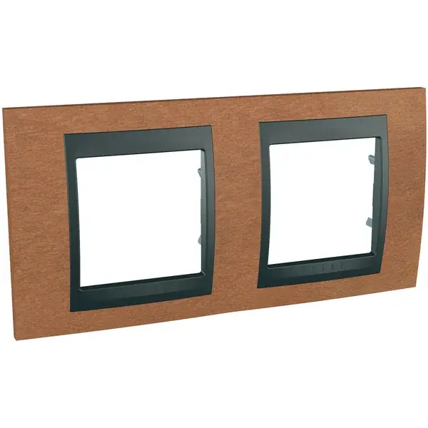 Schneider Electric - MGU66.004.2M2 - Unica Top 2g Frame Cherry Tree-Graphite - 1