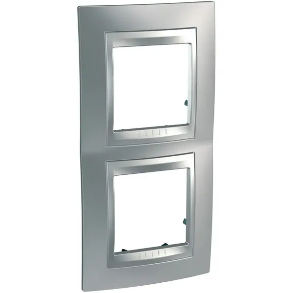 Schneider Electric - MGU66.004V.038 - Unica Top 2g Vert Frm Glossy Chrome-Alum - 1
