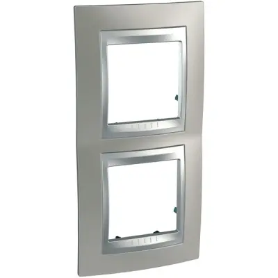 Schneider Electric - MGU66.004V.039 - Unica Top 2g Vert Frm Matt Nickel-Alum - 1