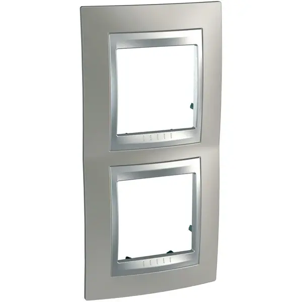 Schneider Electric - MGU66.004V.039 - Unica Top 2g Vert Frm Matt Nickel-Alum - 1