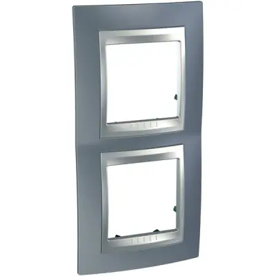 Schneider Electric - MGU66.004V.097 - Unica Top 2g Vert Frm Metal Grey-Alum - 1