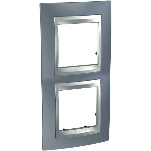 Schneider Electric - MGU66.004V.097 - Unica Top 2g Vert Frm Metal Grey-Alum - 1