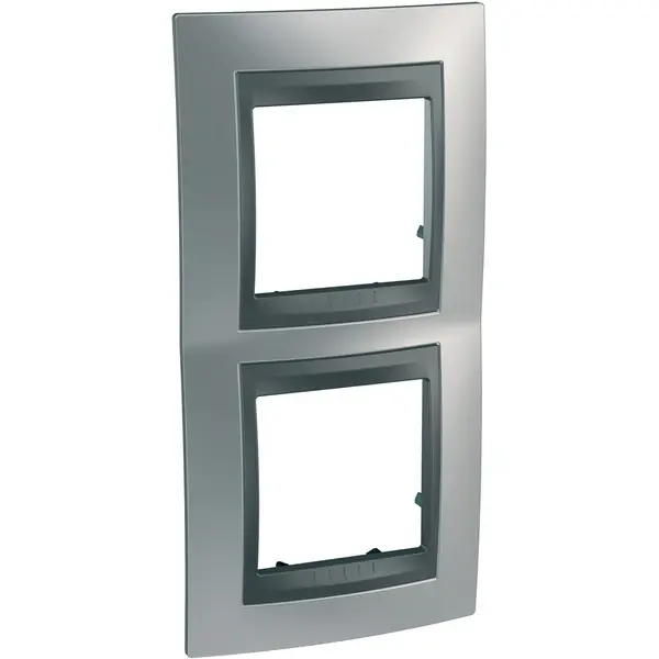 Schneider Electric - MGU66.004V.238 - Unica Top 2g Vert Frm Glossy Chrme-Grpht - 1