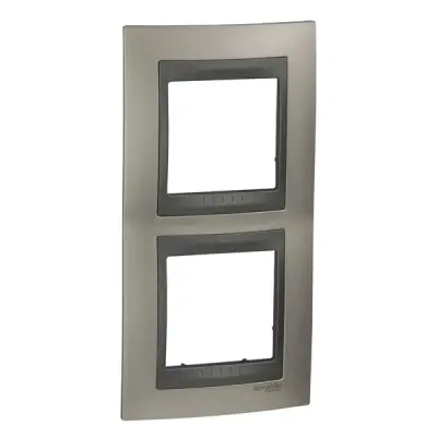 Schneider Electric - MGU66.004V.239 - Unica Top 2g Vert Frm Matt Nickel-Grpht - 1