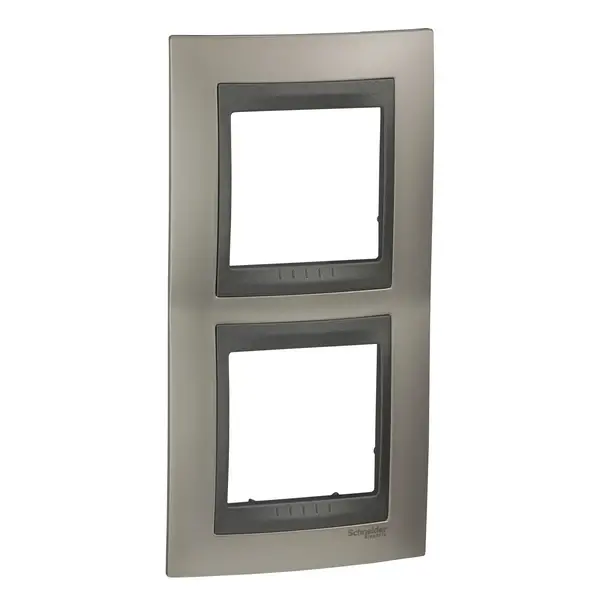 Schneider Electric - MGU66.004V.239 - Unica Top 2g Vert Frm Matt Nickel-Grpht - 1