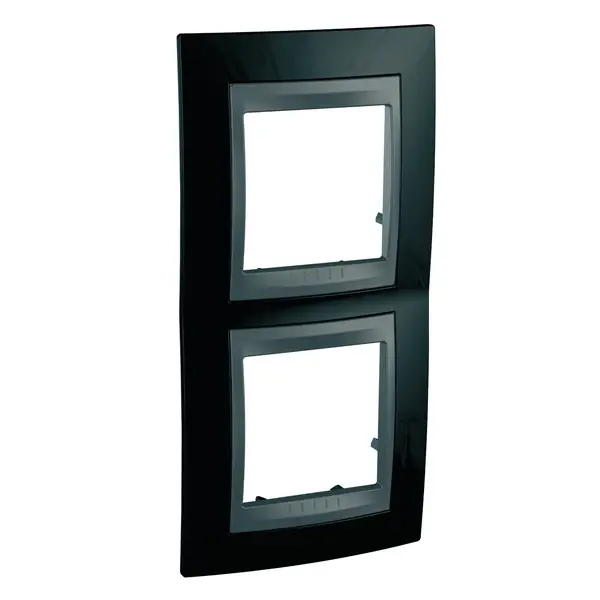 Schneider Electric - MGU66.004V.293 - Unica Top 2g Vert Frm Rodium Black-Grpht - 1