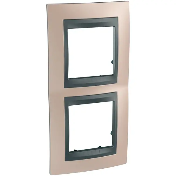 Schneider Electric - MGU66.004V.296 - Unica Top 2g Vert Frm Onyx Copper-Grpht - 1