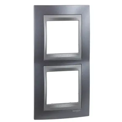 Schneider Electric - MGU66.004V.297 - Unica Top 2g Vert Frm Metal Grey-Grpht - 1