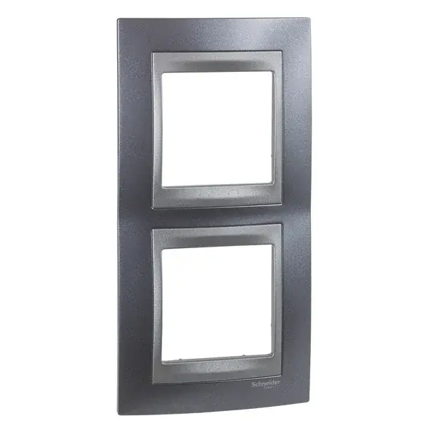 Schneider Electric - MGU66.004V.297 - Unica Top 2g Vert Frm Metal Grey-Grpht - 1