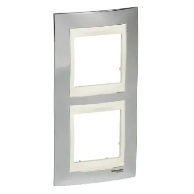Schneider Electric - MGU66.004V.510 - İkili dikey çerçeve - Parlak Krom - Fild - 1
