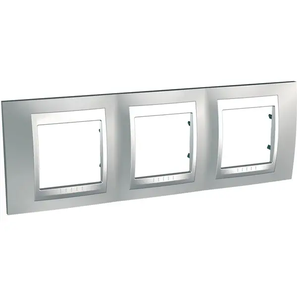 Schneider Electric - MGU66.006.038 - Unica Top 3g Frame Glossy Chrome-Alum - 1