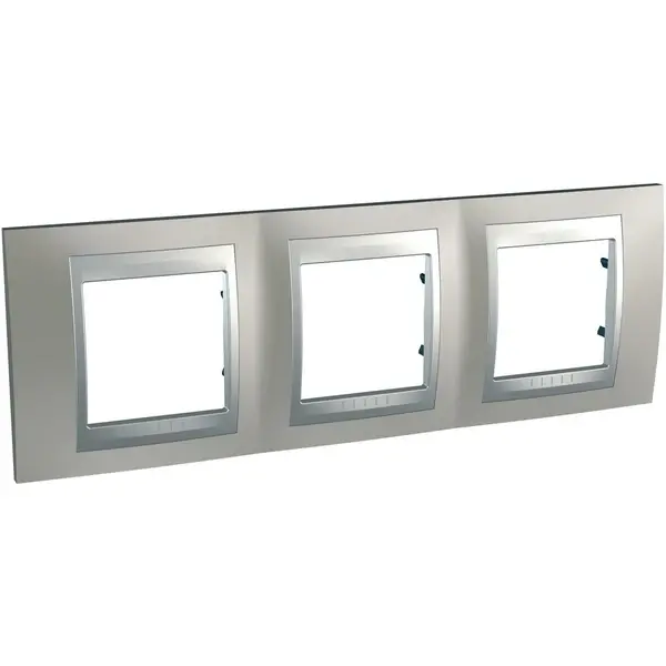 Schneider Electric - MGU66.006.039 - Unica Top 3g Frame Matt Nickel-Alum - 1