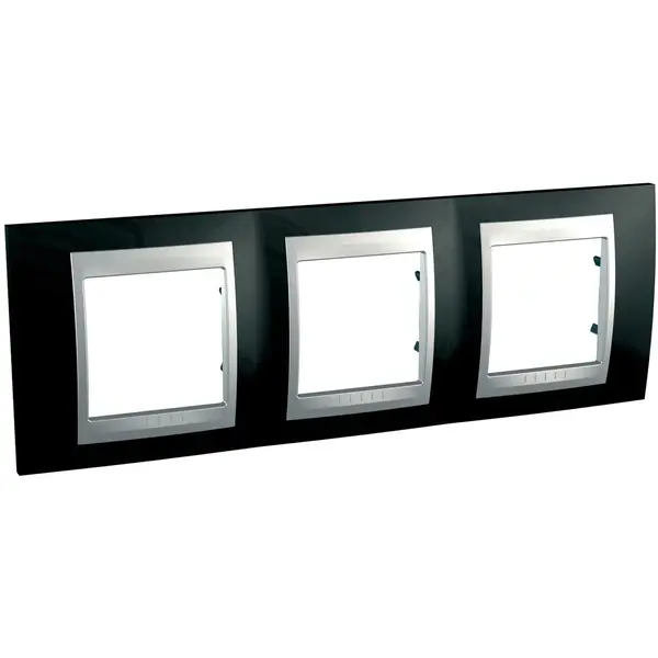 Schneider Electric - MGU66.006.093 - Unica Top 3g Frame Rodium Black-Alum - 1