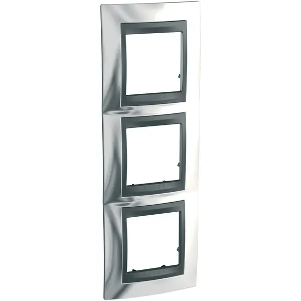 Schneider Electric - MGU66.006.210 - Unica Top 3g Frame Bright Chrome-Graphit - 1