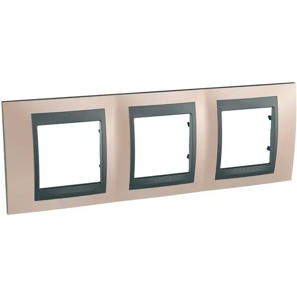 Schneider Electric - MGU66.006.296 - Unica Top 3g Frame Onyx Copper-Graphite - 1