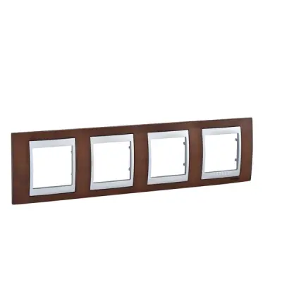 Schneider Electric - MGU66.008.0M4 - Unica Top 4g Frame Tobacco-Alum - 1