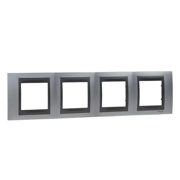 Schneider Electric - MGU66.008.238 - Unica Top 4g Frame Glossy Chrome-Graphit - 1