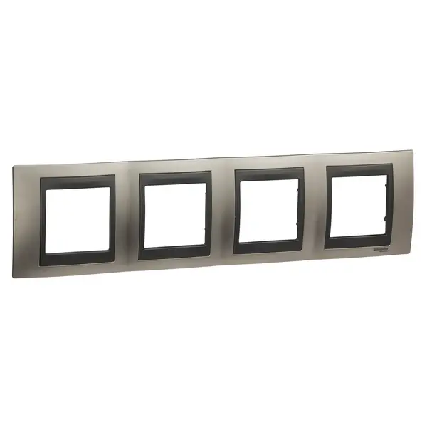 Schneider Electric - MGU66.008.239 - Unica Top 4g Frame Matt Nickel-Graphite - 1