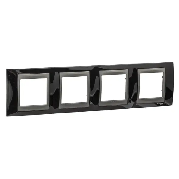 Schneider Electric - MGU66.008.293 - Unica Top 4g Frame Rodium Black-Graphite - 1