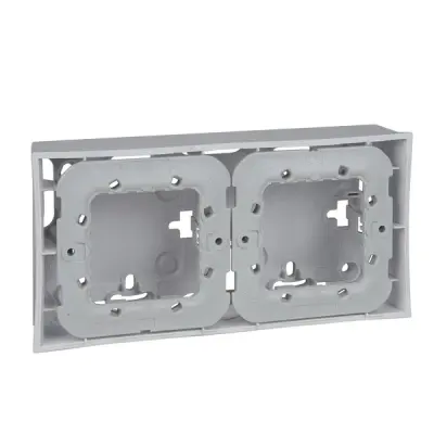 Schneider Electric - MGU87.024.18 - Unica 2g Surface-m. Box w/Fixing Fr. Wht - 1
