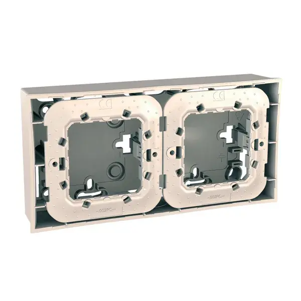 Schneider Electric - MGU87.024.25 - Unica 2g Surface-m. Box w/Fixing Fr. Ivr - 1