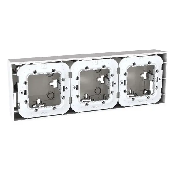 Schneider Electric - MGU87.026.18 - Unica 3g Surface-m. Box w/Fixing Fr. Wht - 1