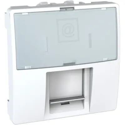Schneider Electric - MGU9.411.18 - Unica RJ45 Cover S-One Conn. 2m White - 1