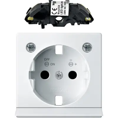 Schneider Electric - MTN2334-0319 - Mrtn SysM Side-e SO w/shtr&LED Plate P.W - 1