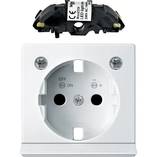 Schneider Electric - MTN2334-0319 - Mrtn SysM Side-e SO w/shtr&LED Plate P.W - 1